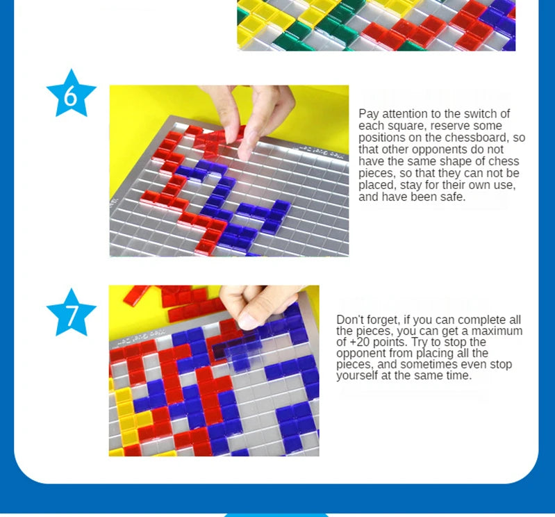 Novelty Puzzle Chess & Blokus Game – Fun Strategy Board for Kids & Family