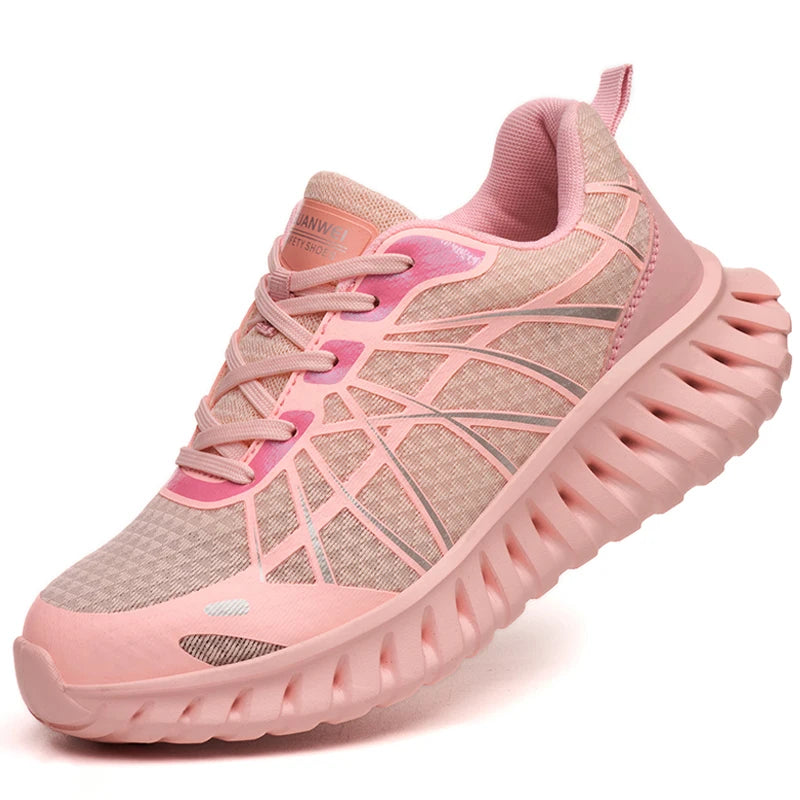 Pink Women’s Steel Toe Work Sneakers – Lightweight Safety Shoes Anti-Smash & Anti-Puncture