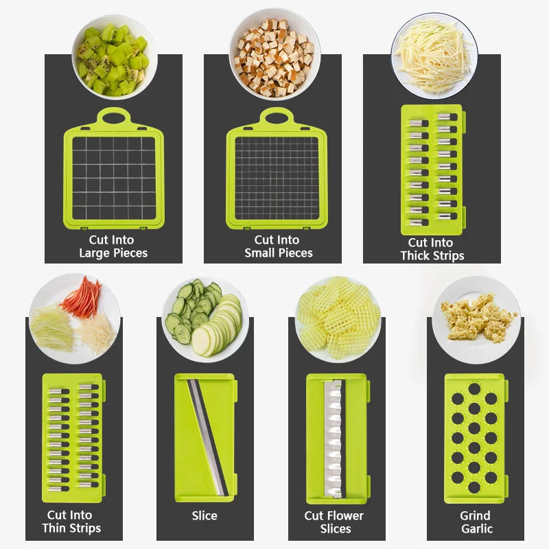 14/16-in-1 Multifunctional Vegetable Chopper & Kitchen Slicer