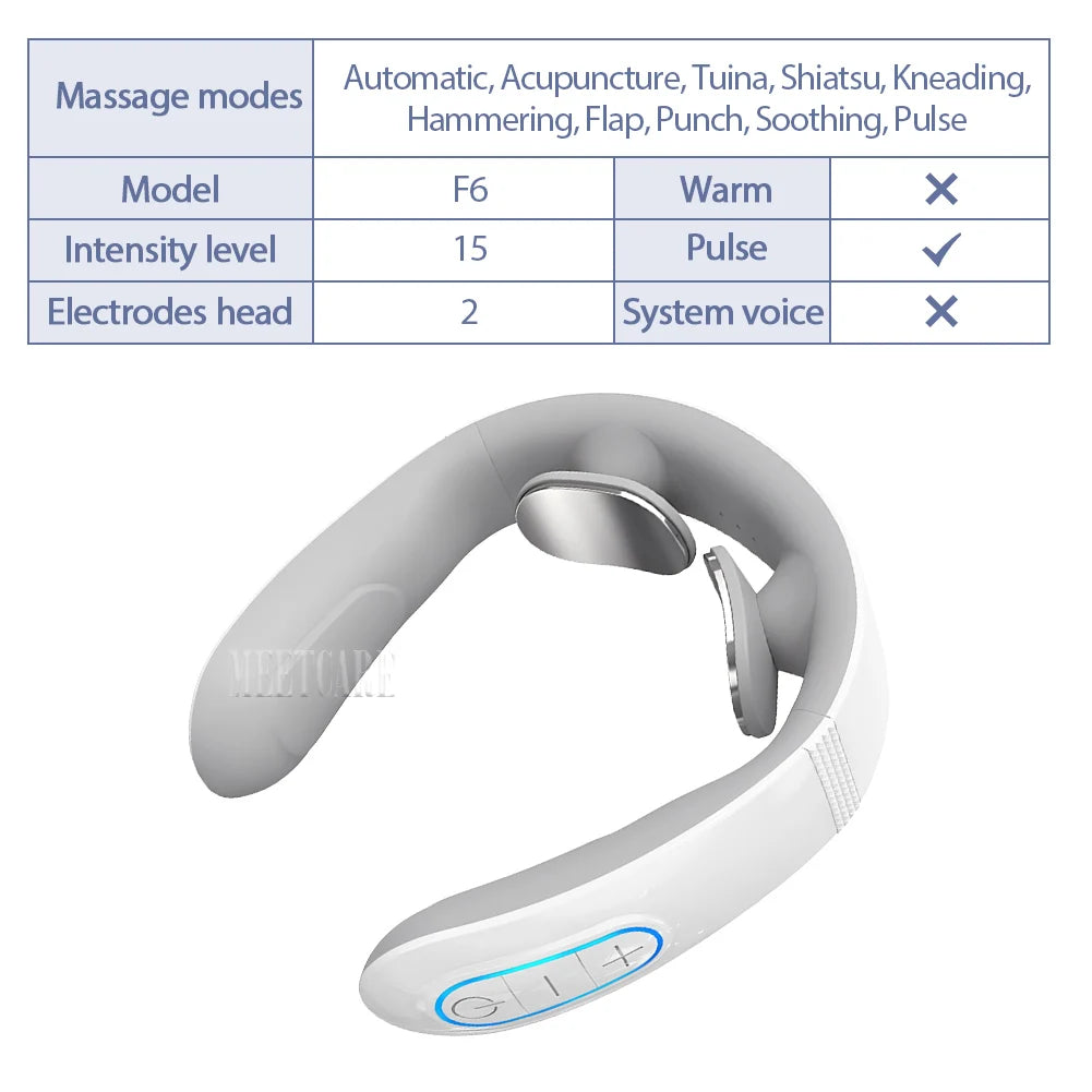 Smart Heated Neck & Back Massager – Wireless TENS Pulse Muscle Relaxer for Shoulder & Pain Relief
