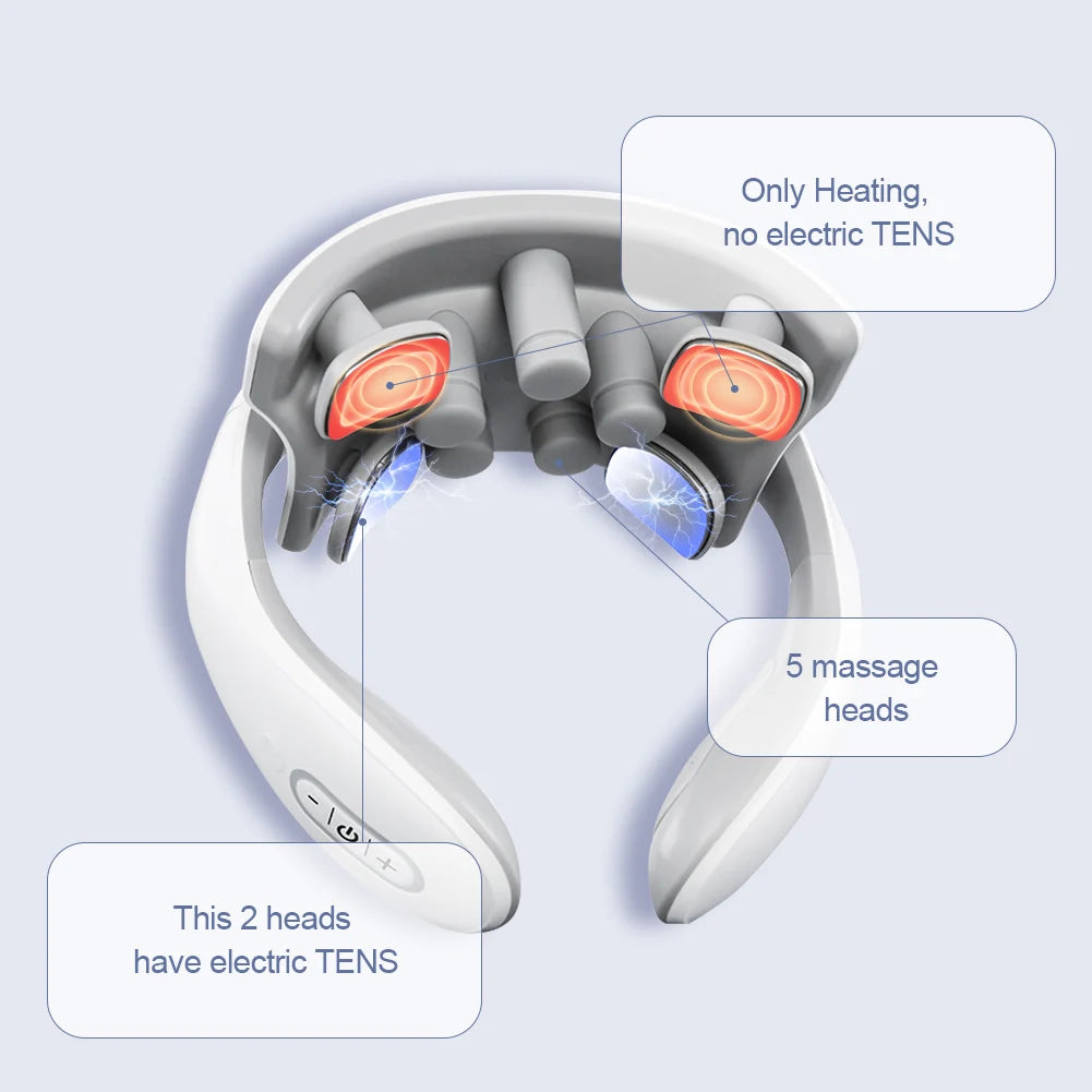 Smart Heated Neck & Back Massager – Wireless TENS Pulse Muscle Relaxer for Shoulder & Pain Relief