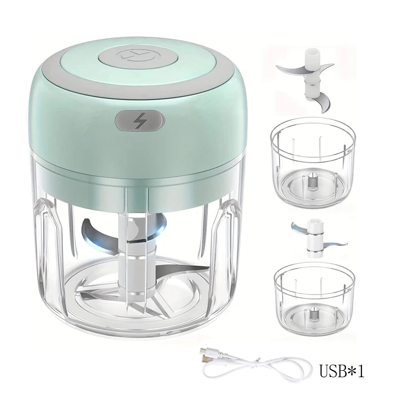 Electric Mini Garlic Chopper – USB Rechargeable Garlic & Meat Masher