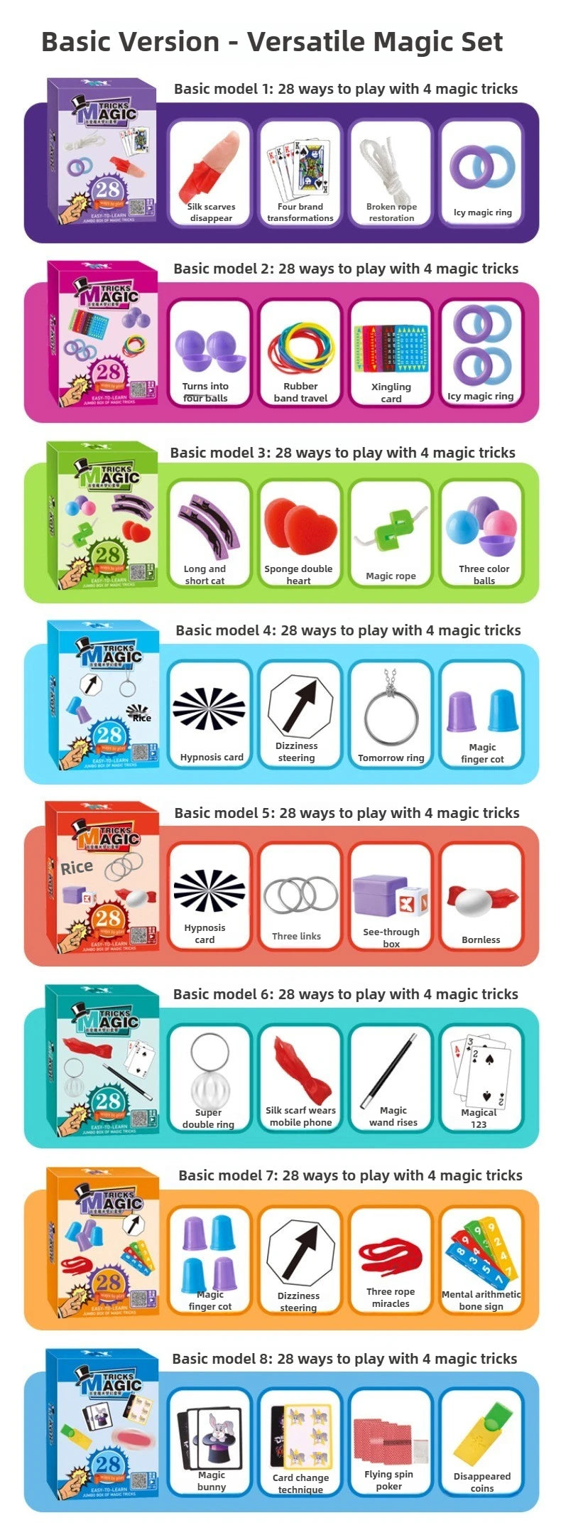 Children’s Magic Tricks Kit – Beginner Magic Set with Cards & Interactive Props