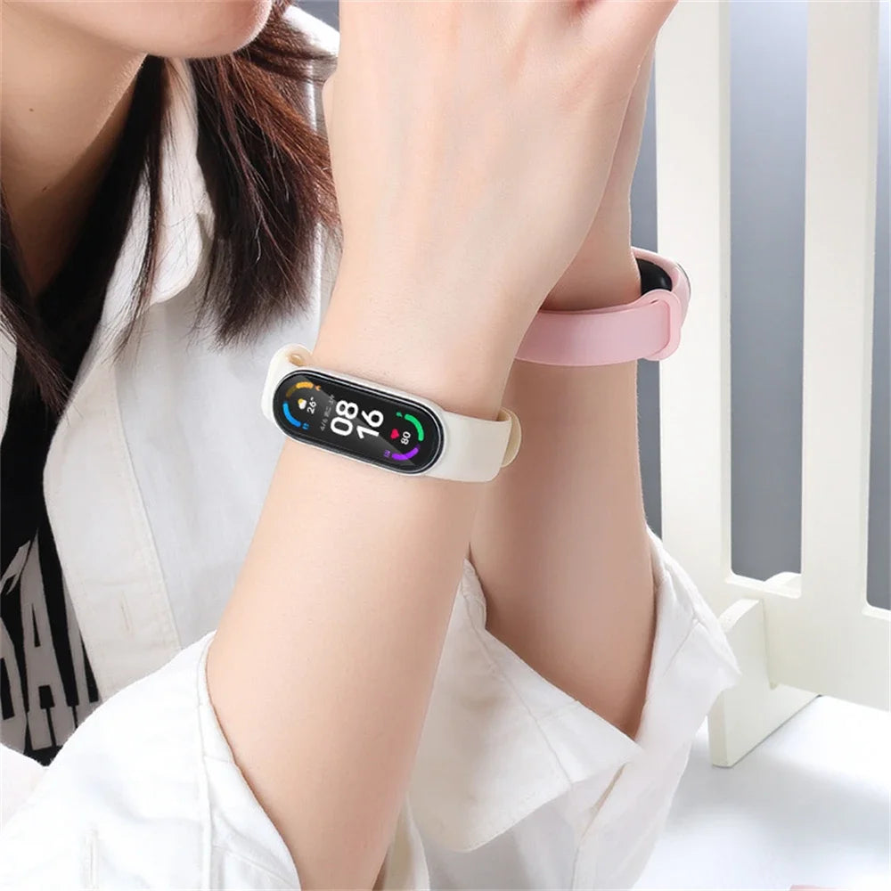Strap for Xiaomi Mi Band 3 4 5 6 7 Sport Bracelet Silicone Wrist Strap For Xiaomi Mi Band 7 6 5 4 3 Bracelet (Excluding watch)