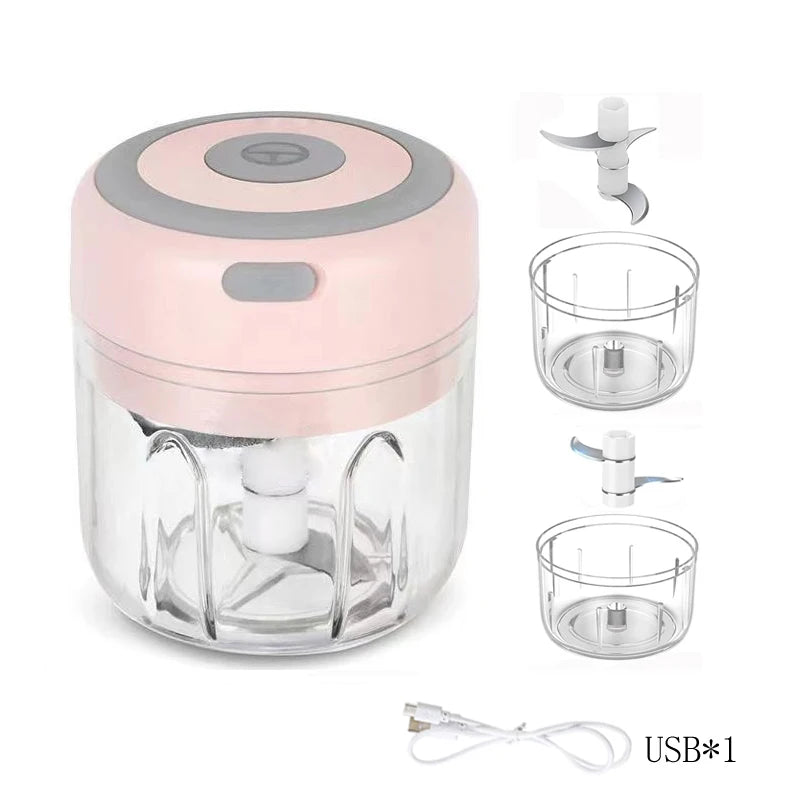 Electric Mini Garlic Chopper – USB Rechargeable Garlic & Meat Masher