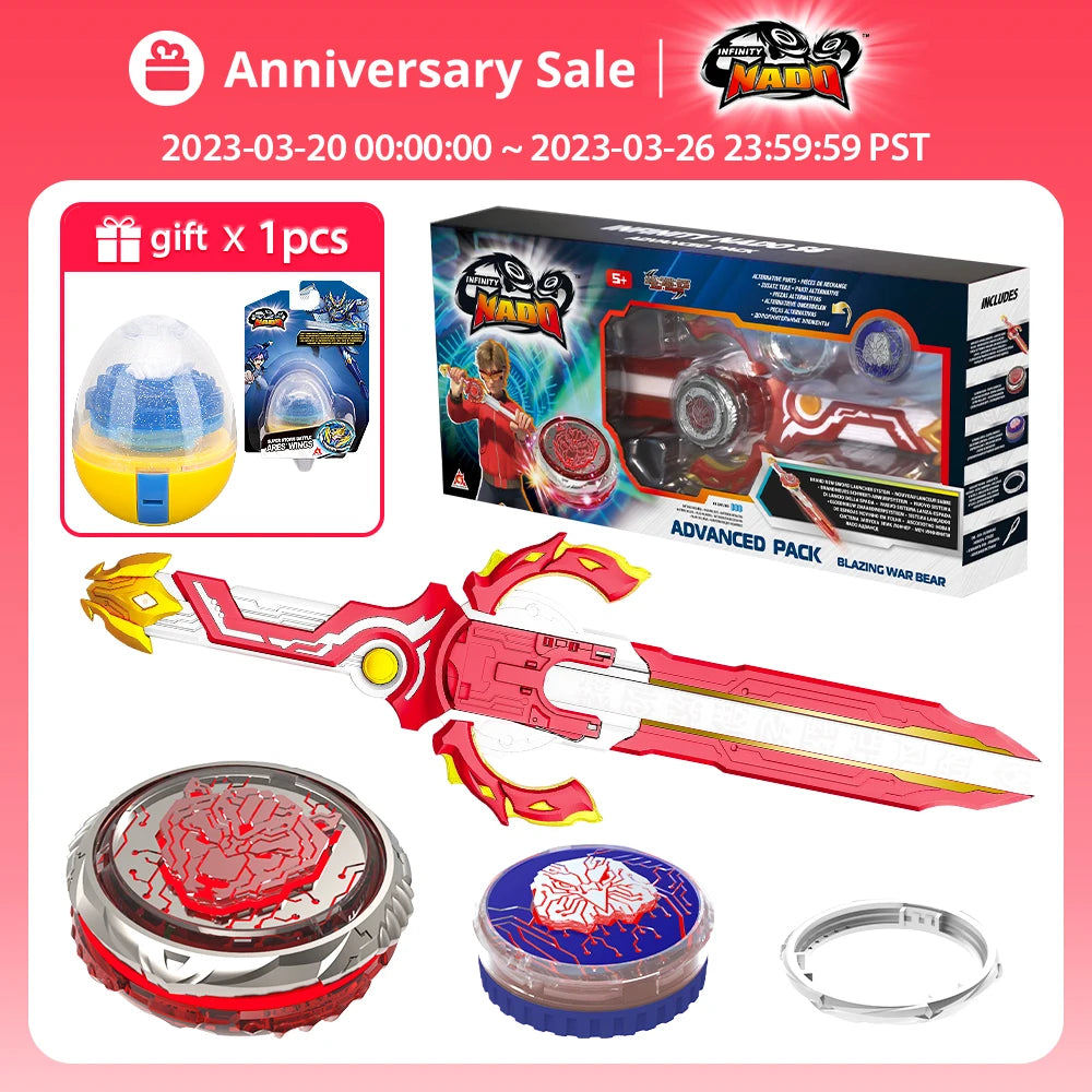 Infinity Nado 6 Power Pack – Metal Spinning Top with Sword Launcher for Kids