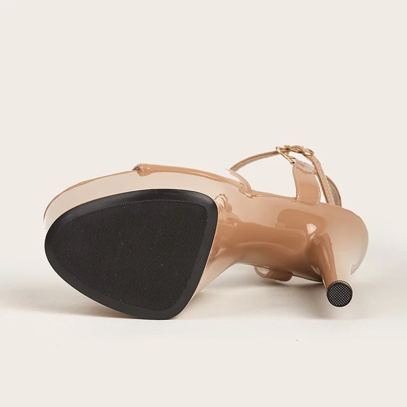 Pink 20CM High Heels Women’s Stripper Sandals – Sexy Peep Toe Pole Dance Party Shoes