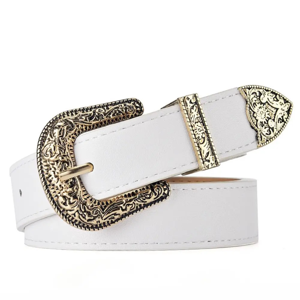 Vintage Carved PU Leather Belt – Punk Hip Hop Y2K Style Unisex