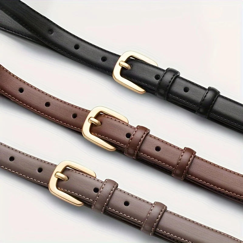 2-Pack Casual Fashion Belts – Simple Needle Buckle Double Loop Belts for Daily Wear, High-End Feel