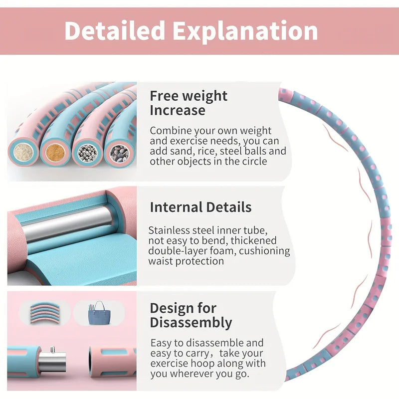 Weighted Fitness Yoga Hoop – Slimming Massage Circle for Waist Training & Body Sculpting