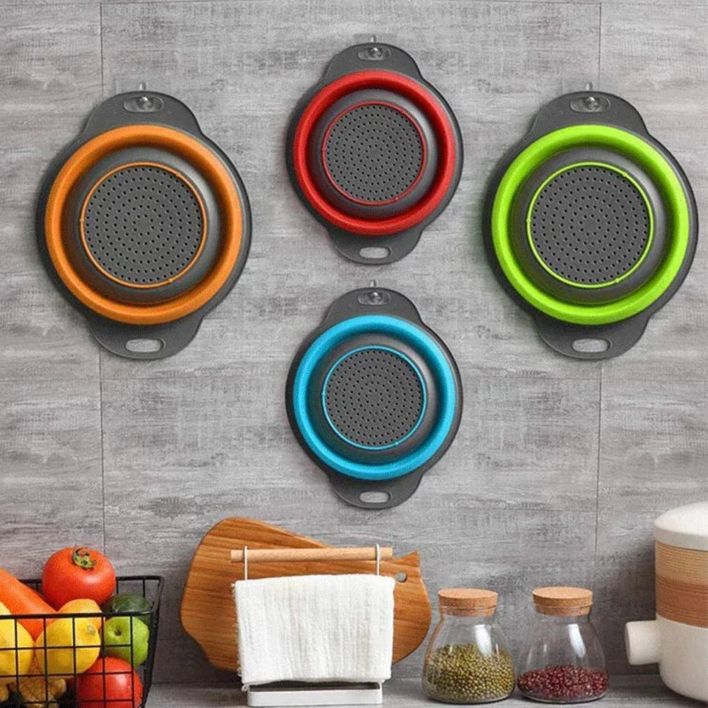 Silicone Folding Drain Basket – Collapsible Fruit & Vegetable Strainer