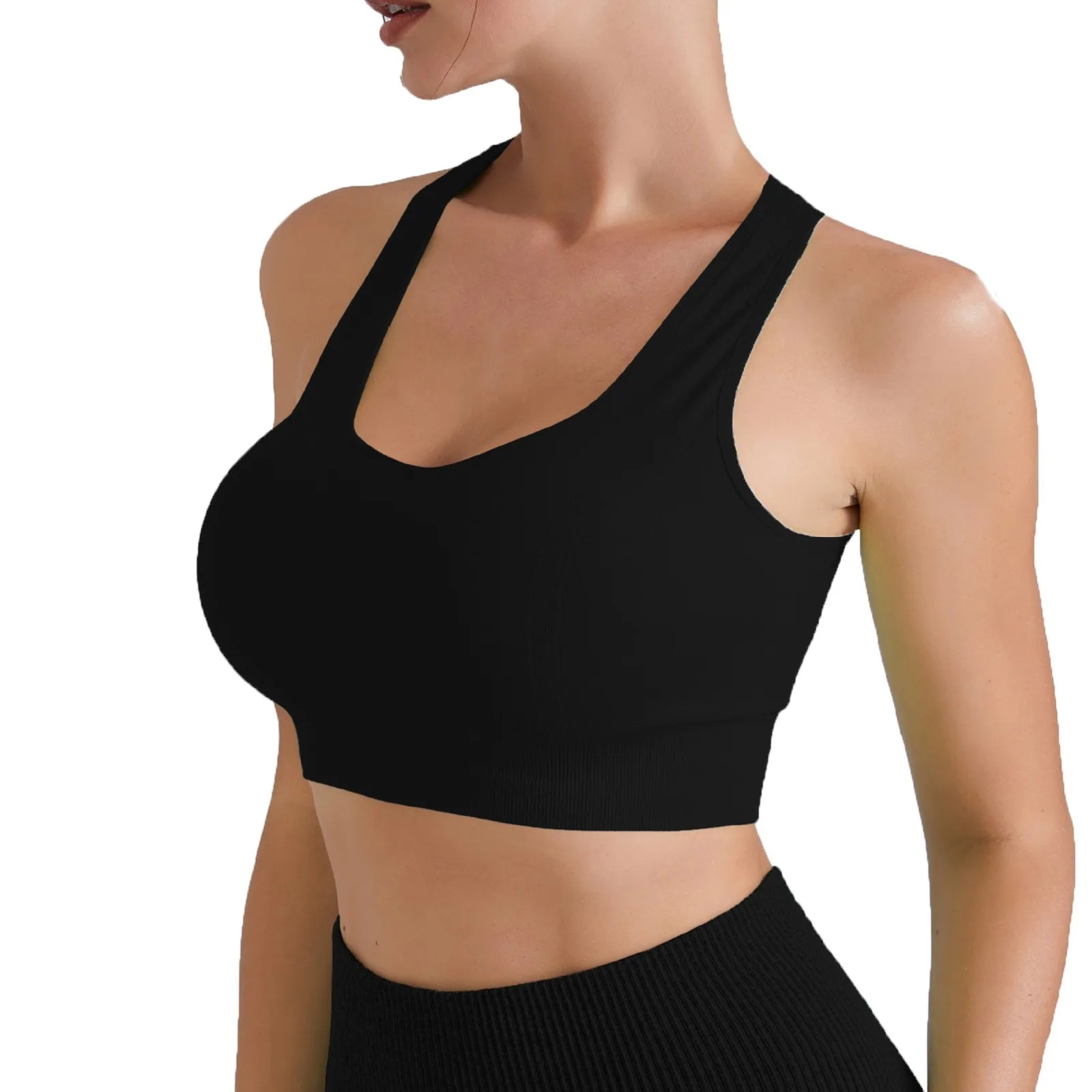 Women’s Shockproof Sports Bra – High-Strength Yoga Crop Top with Chest Pad for Gym, Running & Fitness