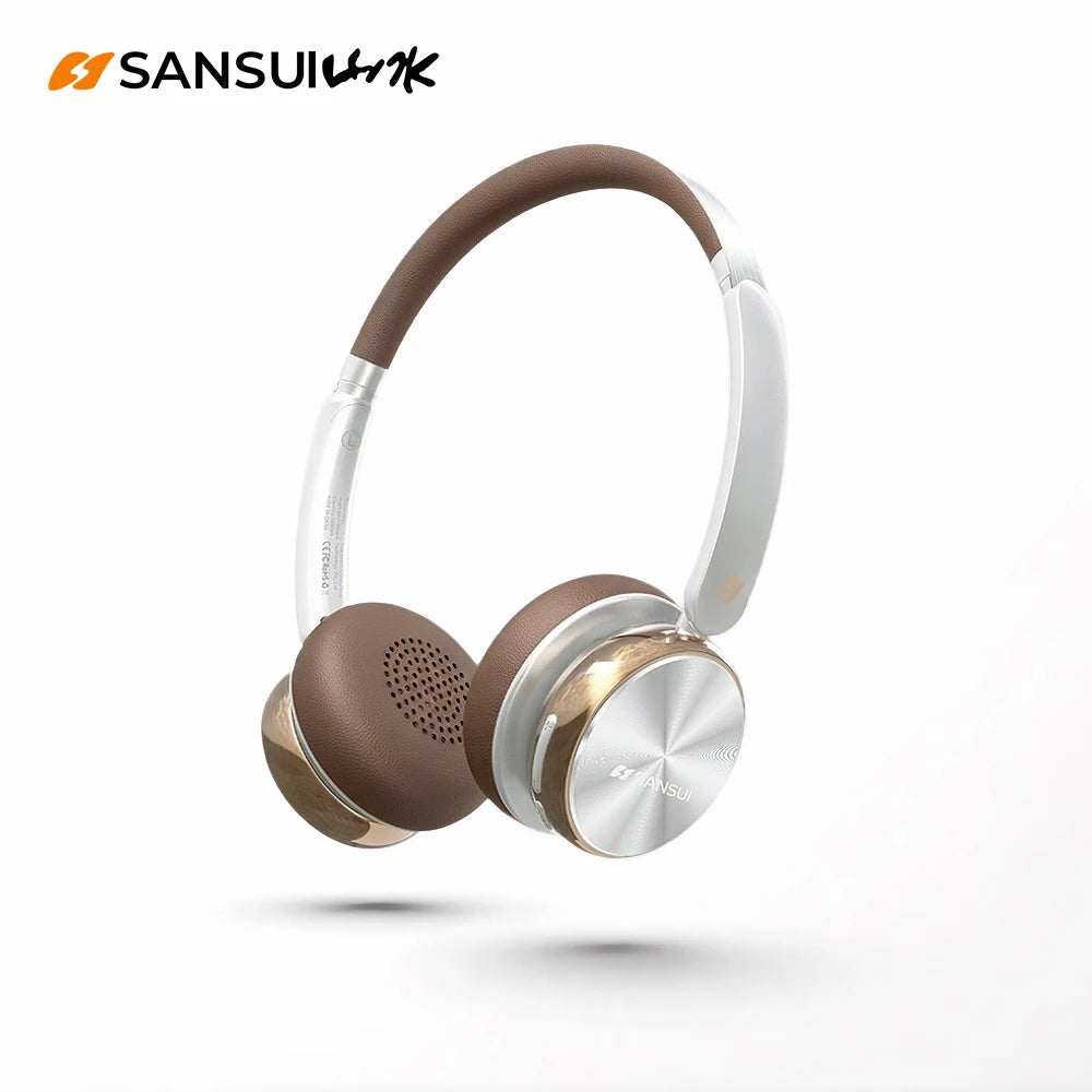 Sansui DT11 ANC Wireless Bluetooth Headphones – Retro Over-Ear Headset with -45dB Active Noise Cancellation & 50H Playtime