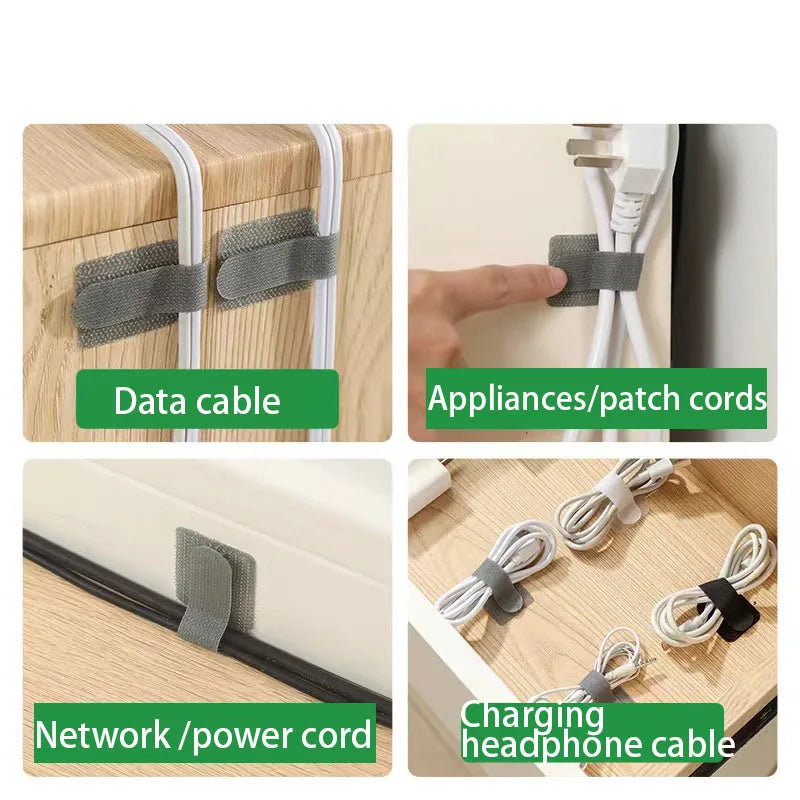 Ties Fastening Wire Reusable Cable Organizer Cord Rope Holder Self Adhesive Adjustable Cord Organizer Straps Desk Management