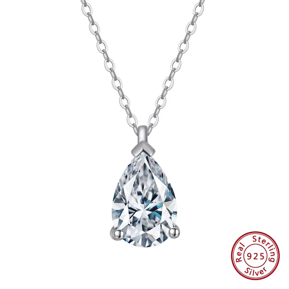 ORSA JEWELS 925 Sterling Silver Solitaire Cubic Zirconia Pendant Necklace – Classic Dainty Jewelry for Women