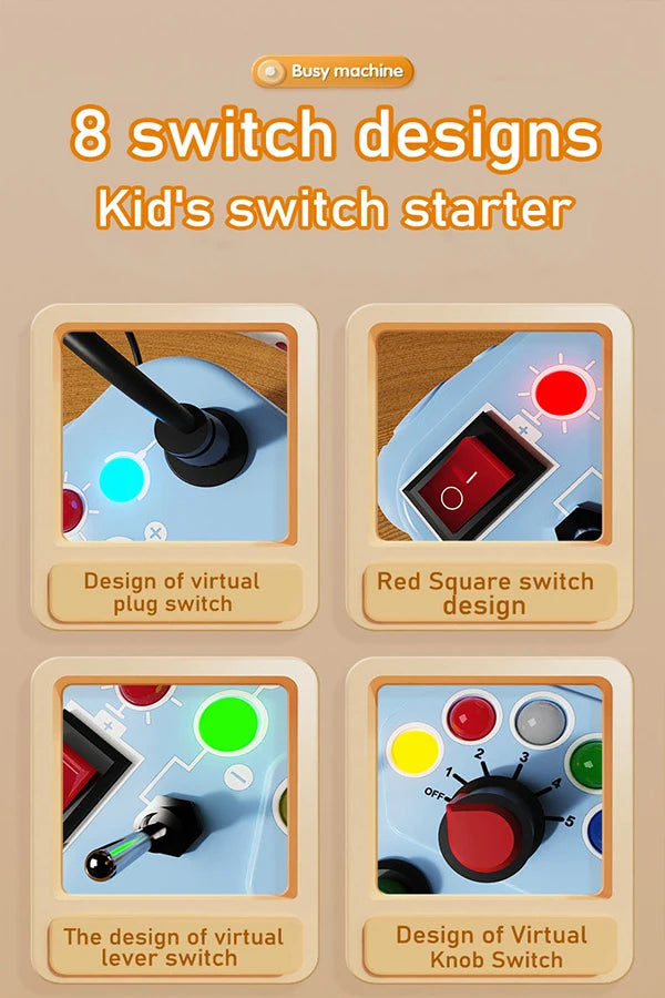 Children’s Educational Busy Toy – Cartoon Animal Early Learning Cognitive Game Machine