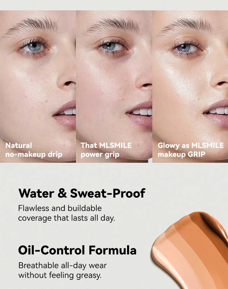 Face Foundation Cream – Oil-Control Matte BB Cream, Waterproof Full Coverage Liquid Concealer Base