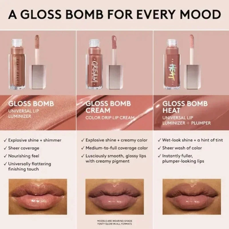 Fenty Beauty Gloss Bomb Lip Glaze – Multi-Color Shine, Glitter Lip Plumper & Liquid Lipstick