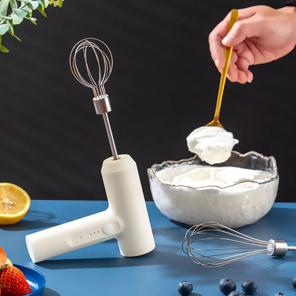Wireless 3-Speed Electric Food Mixer Portable Egg Beater for Baking