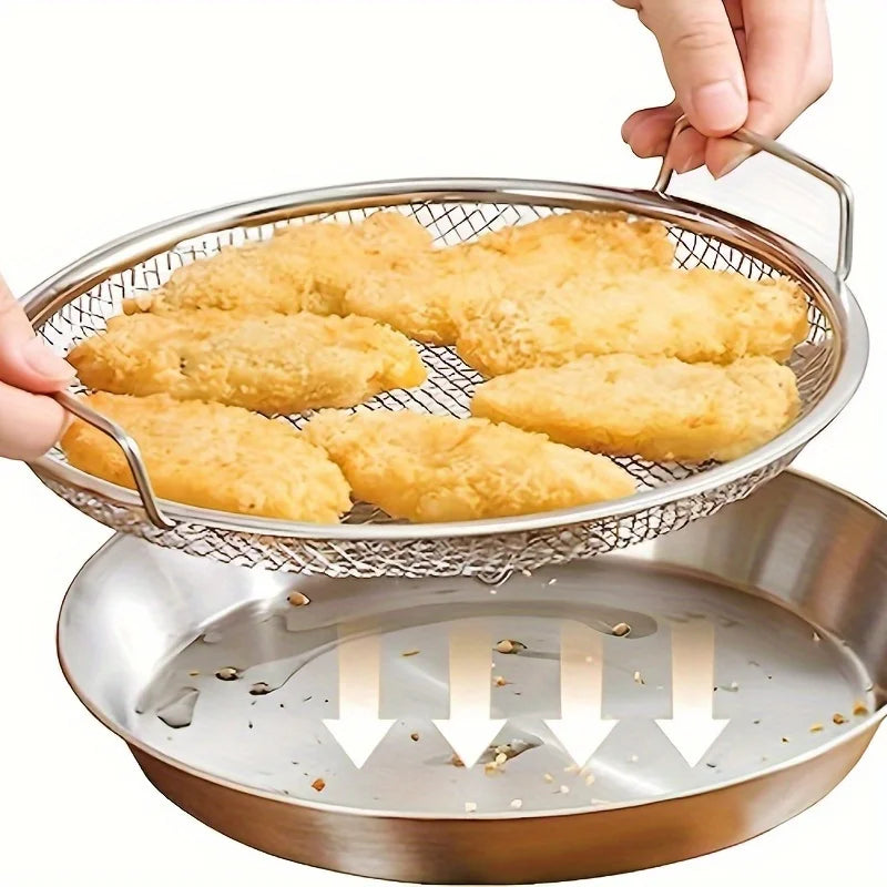 Stainless Steel Mesh Strainer Basket – Reusable Kitchen Filter Tray