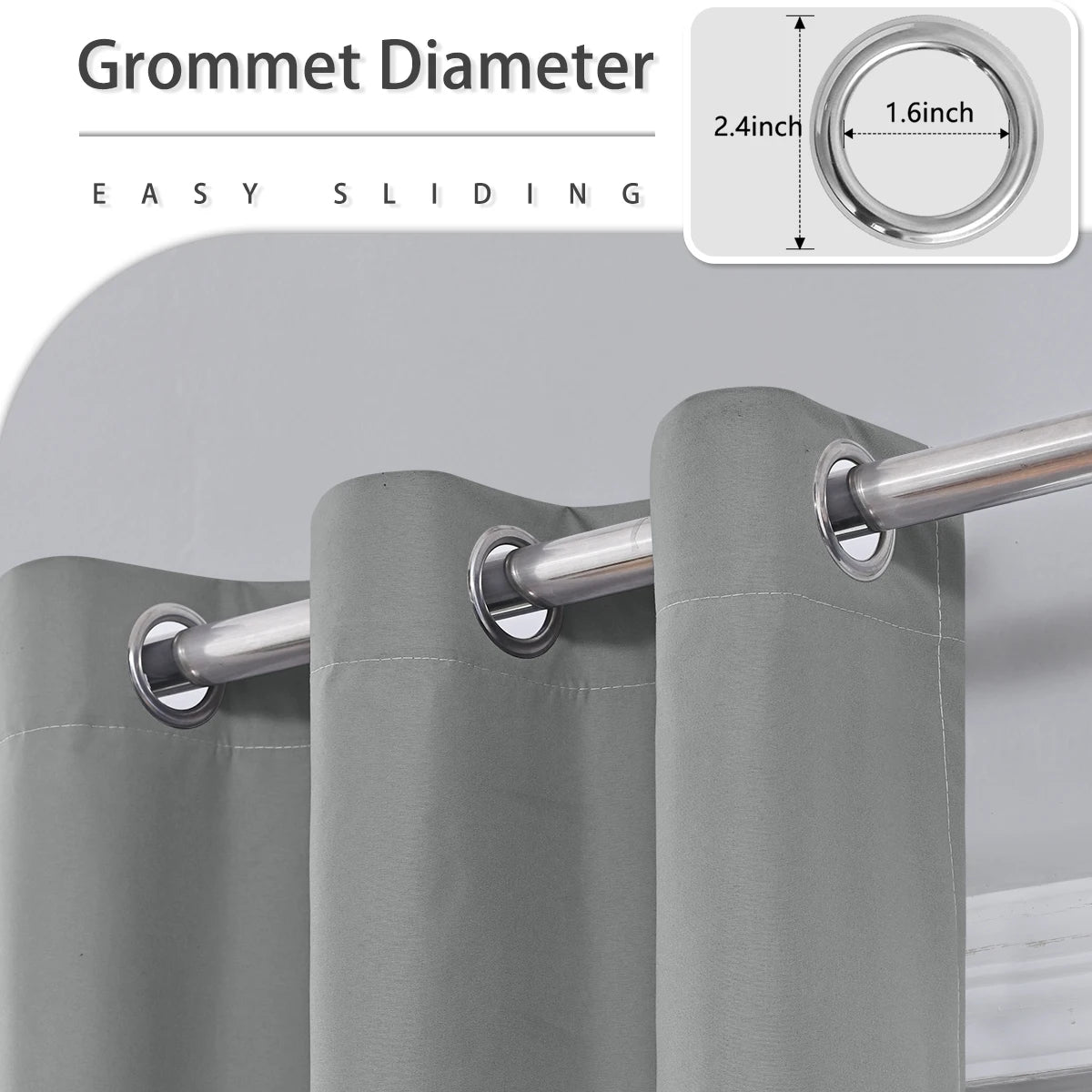 1pc Solid Blackout Curtain with Grommets – Total Privacy Bedroom Drapes