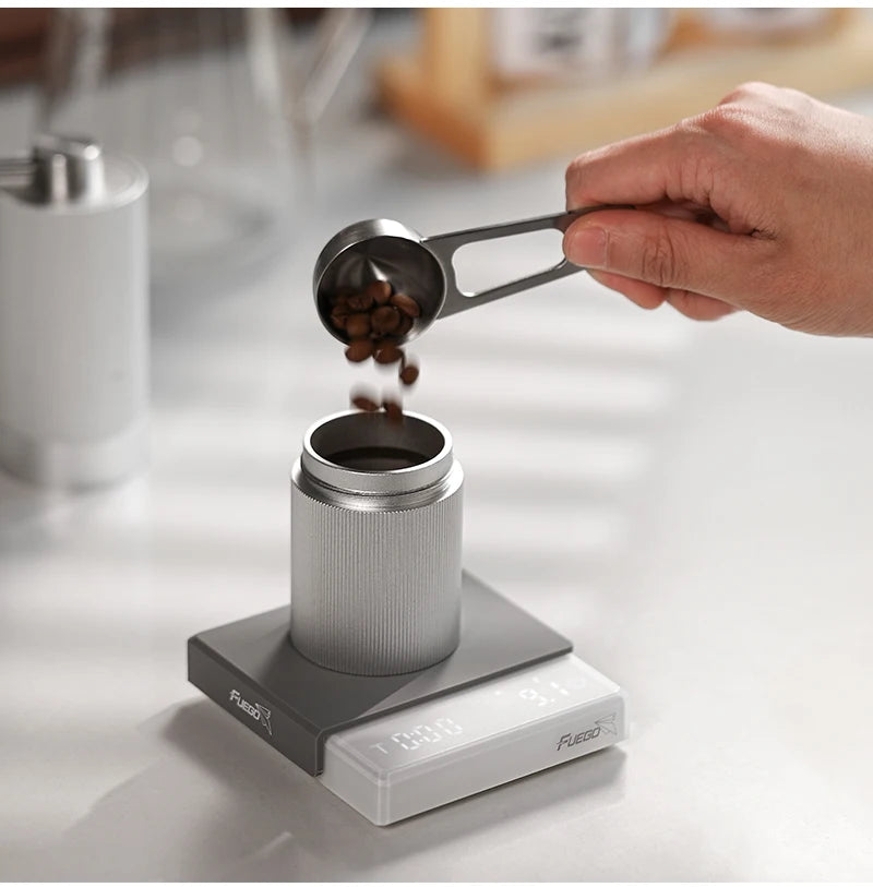 Fuego Kitchen Coffee Scale with Timer Rechargeable 0.1g Digital Espresso & Drip Brewer