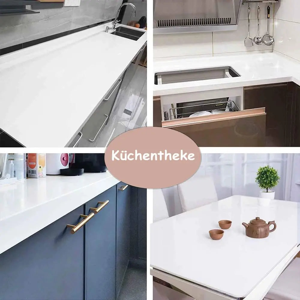 PVC Pearl Waterproof Wallpaper – DIY Self-Adhesive Black/White High Gloss Wall & Furniture Stickers