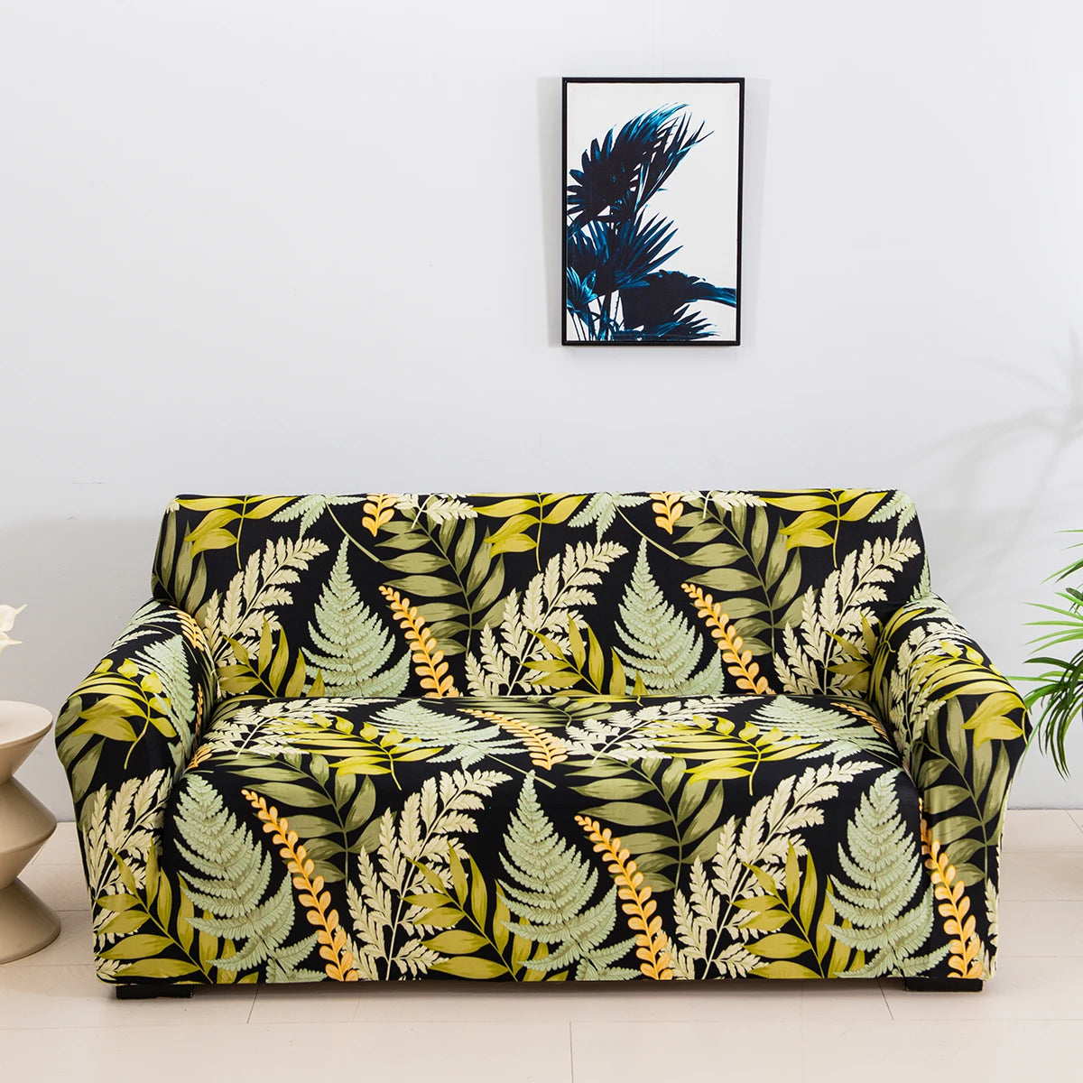 Floral Stretch Sofa Cover – Elastic Furniture Protector for Home & Office