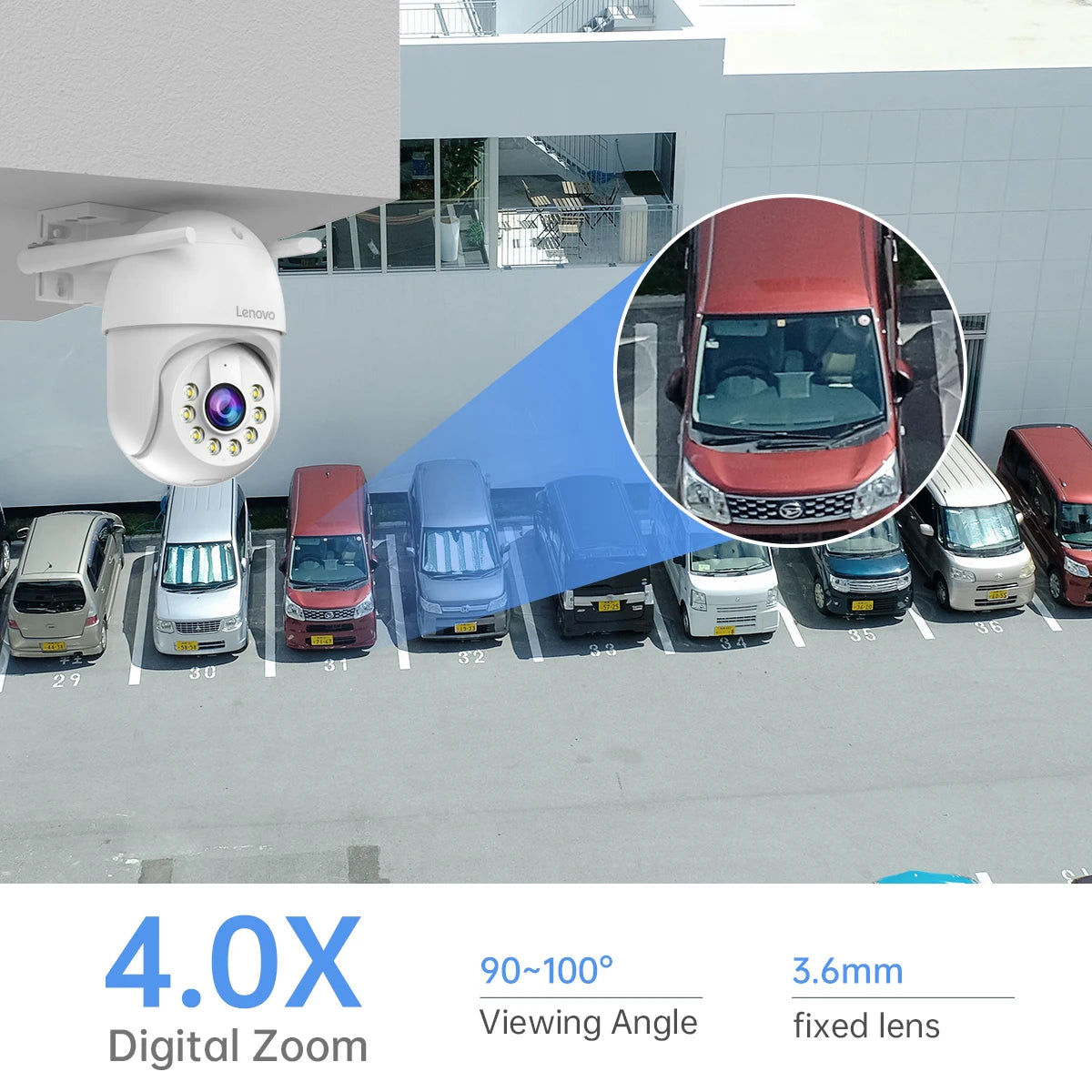 Lenovo 5MP Smart WiFi Outdoor PTZ Camera – 5x Zoom, Auto Tracking, ONVIF, Night Vision Security IP CCTV Camera