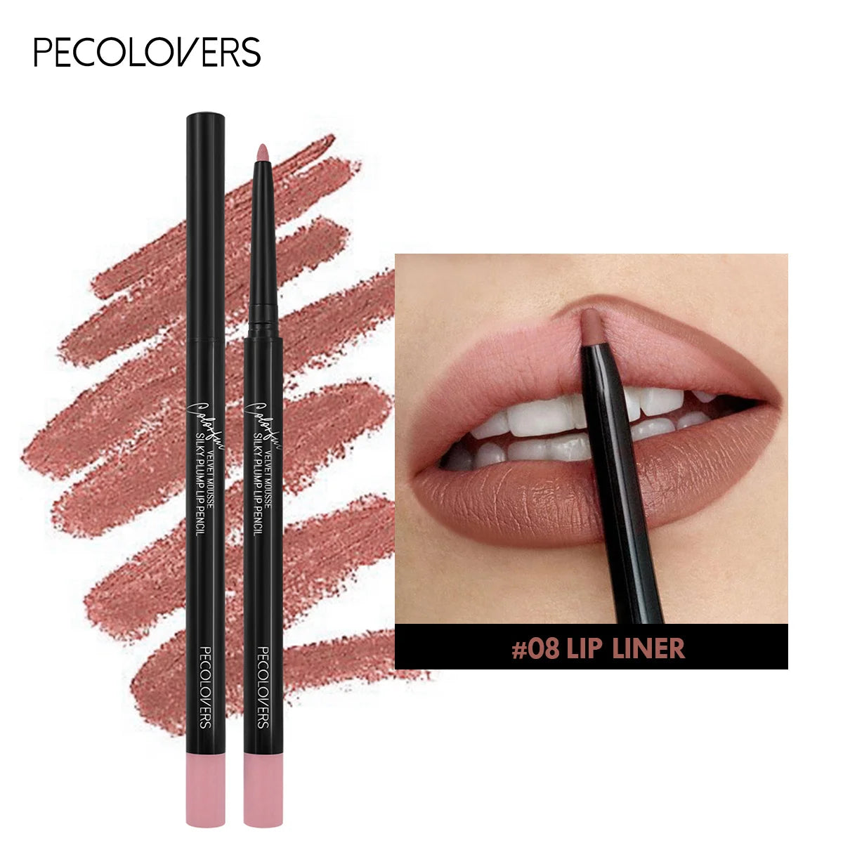 Waterproof Matte Lipliner Pencil – Red Contour Lipstick, Long-Lasting, Non-Stick & Moisturizing (12 Colors)