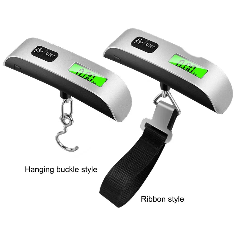 50kg/110lb Portable Digital Luggage Weight Scale LCD Display Electronic Hanging Suitcase Travel Weighs Portable Scale