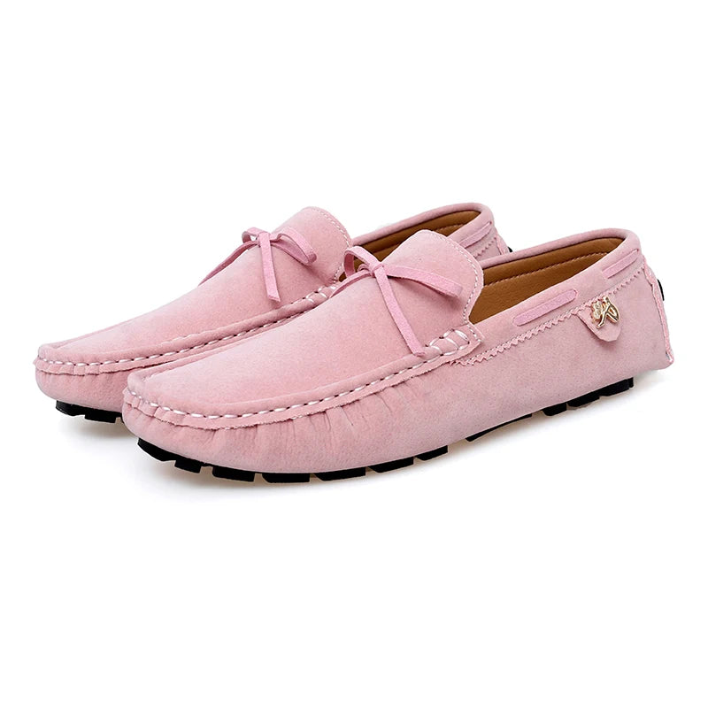 Pink Tassel Moccasin Loafers for Men – European Style Formal Dress & Party Shoes
