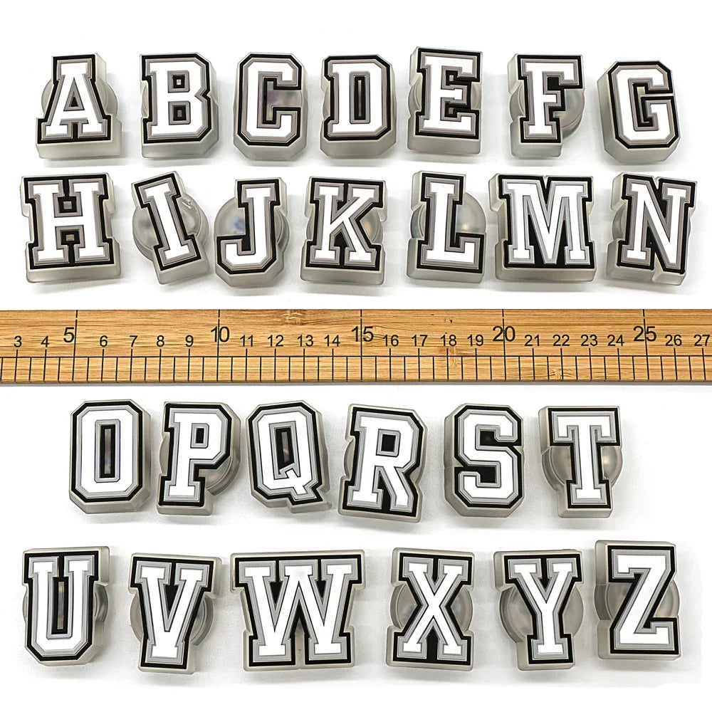 1/26pcs Letter LED Pins for Kids Lighted Shoe Charms Glowing Accessories Shoe Decorations Gifts Sandals Clog Buckles Ornament