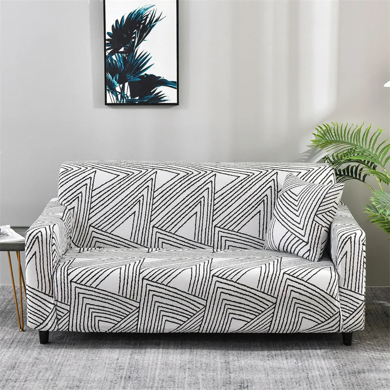 Floral Stretch Sofa Cover – Elastic Furniture Protector for Home & Office