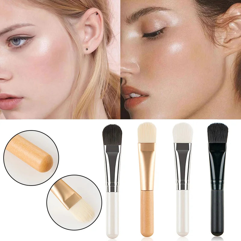 Flat Face Mask Brush – Soft Hair Applicator for Facial Cleansing, Foundation & Concealer