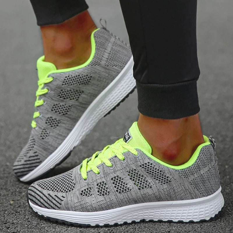 2025 Women’s Breathable Mesh Sneakers – Fashionable Lace-Up Trainers for Comfort & Style