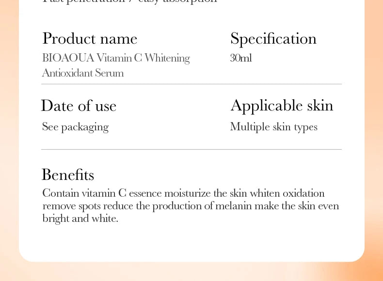 BIOAQUA Vitamin C Retinol Hyaluronic Acid Serum – Moisturizing, Brightening & Firming Facial Essence