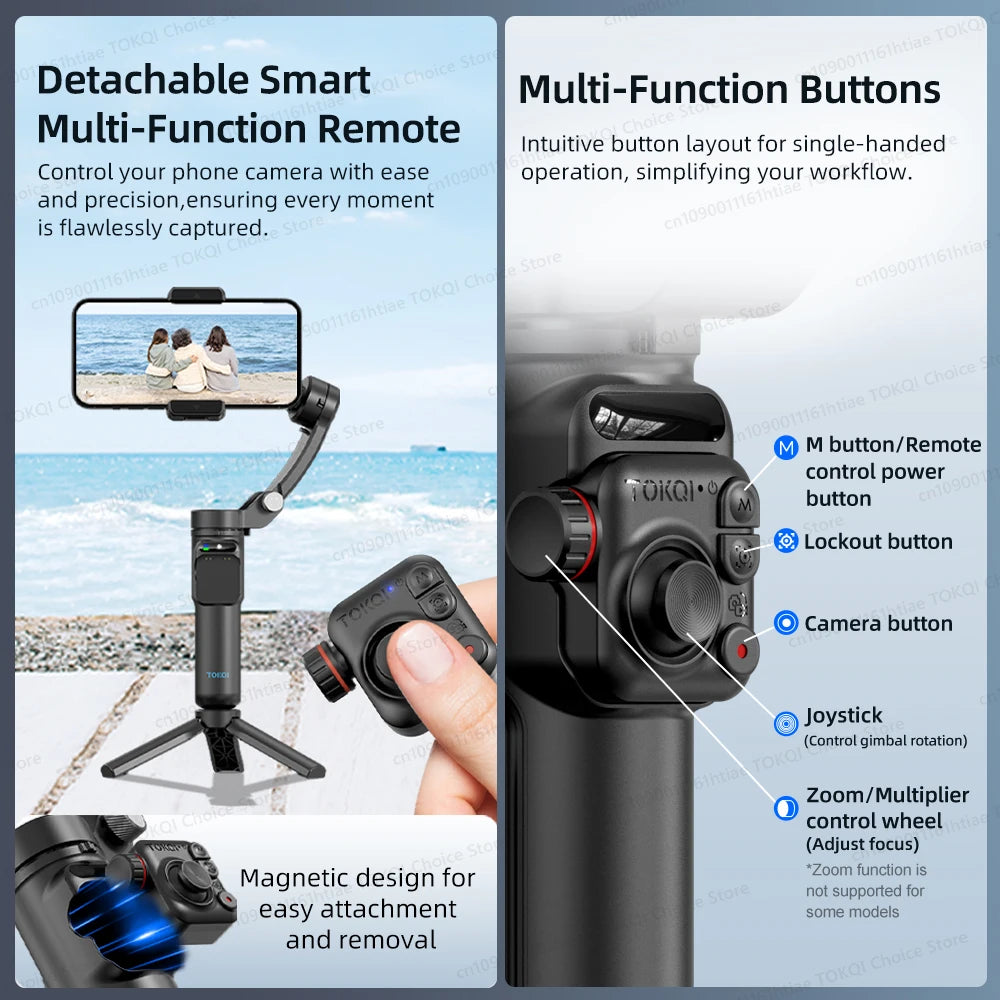 3-Axis Handheld Gimbal Stabilizer for Smartphone – Anti-Shake Video Tripod with Selfie Mode for iPhone & Xiaomi