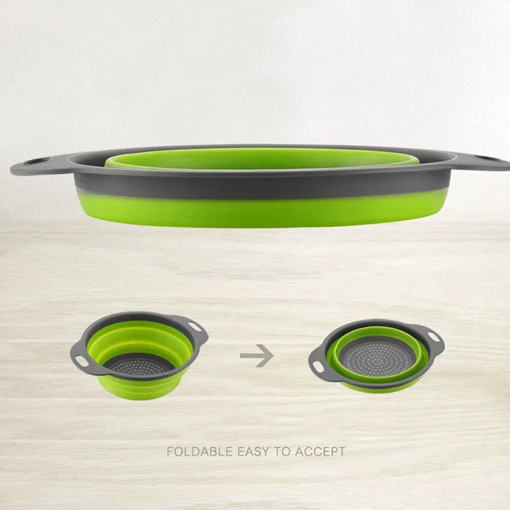 Silicone Folding Drain Basket – Collapsible Fruit & Vegetable Strainer