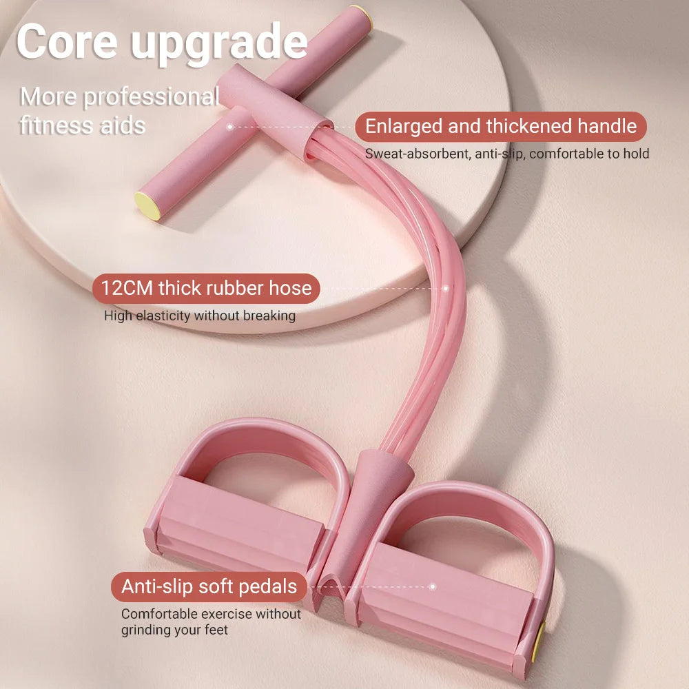 6-Tube Resistance Band Set – Multi-Function Fitness & Yoga Tension Rope with Pedal Puller