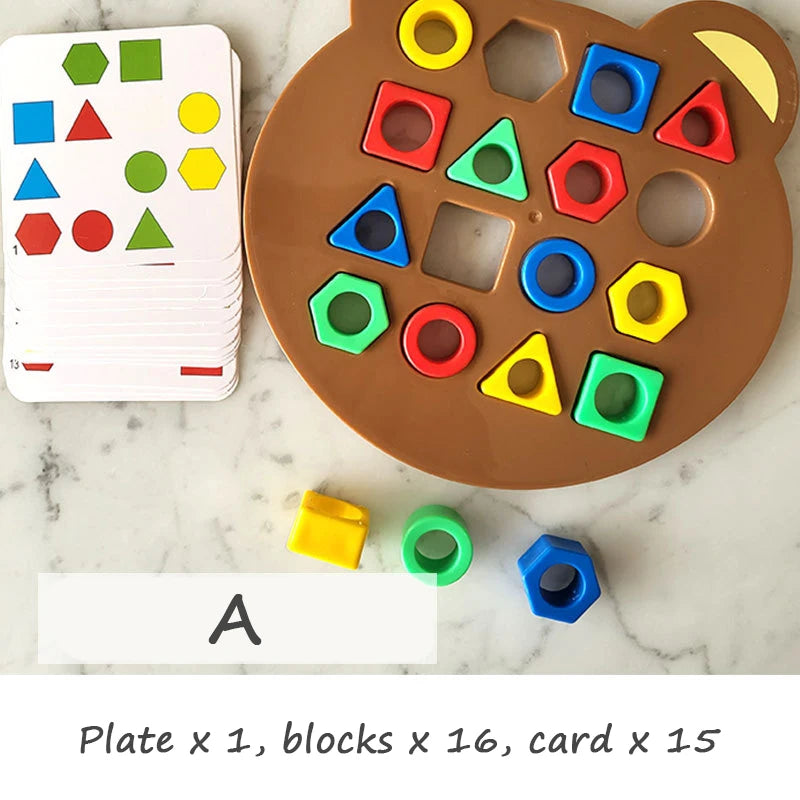 Children’s Geometric Matching Puzzle Game – Color Shape Jigsaw Board Educational Toy for Kids Learning & Interaction