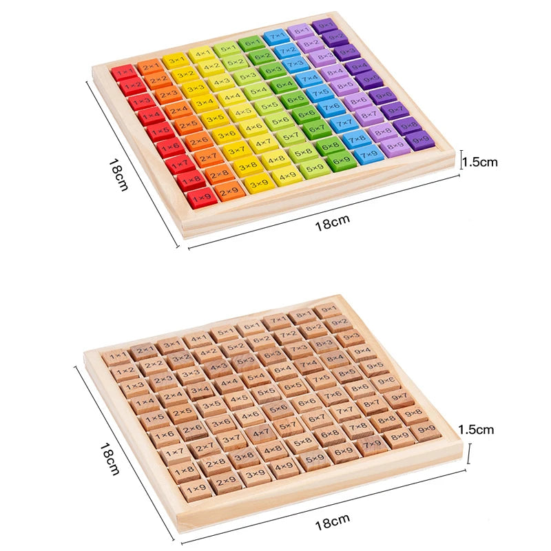 Montessori Wooden 99 Multiplication Table – Educational Math Toy for Kids & Preschool Learning