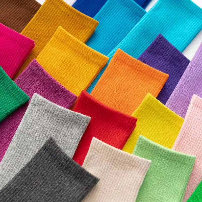 Japanese Fashion Sports Socks – Unisex Cotton Street Style Crew Socks for Autumn & Winter