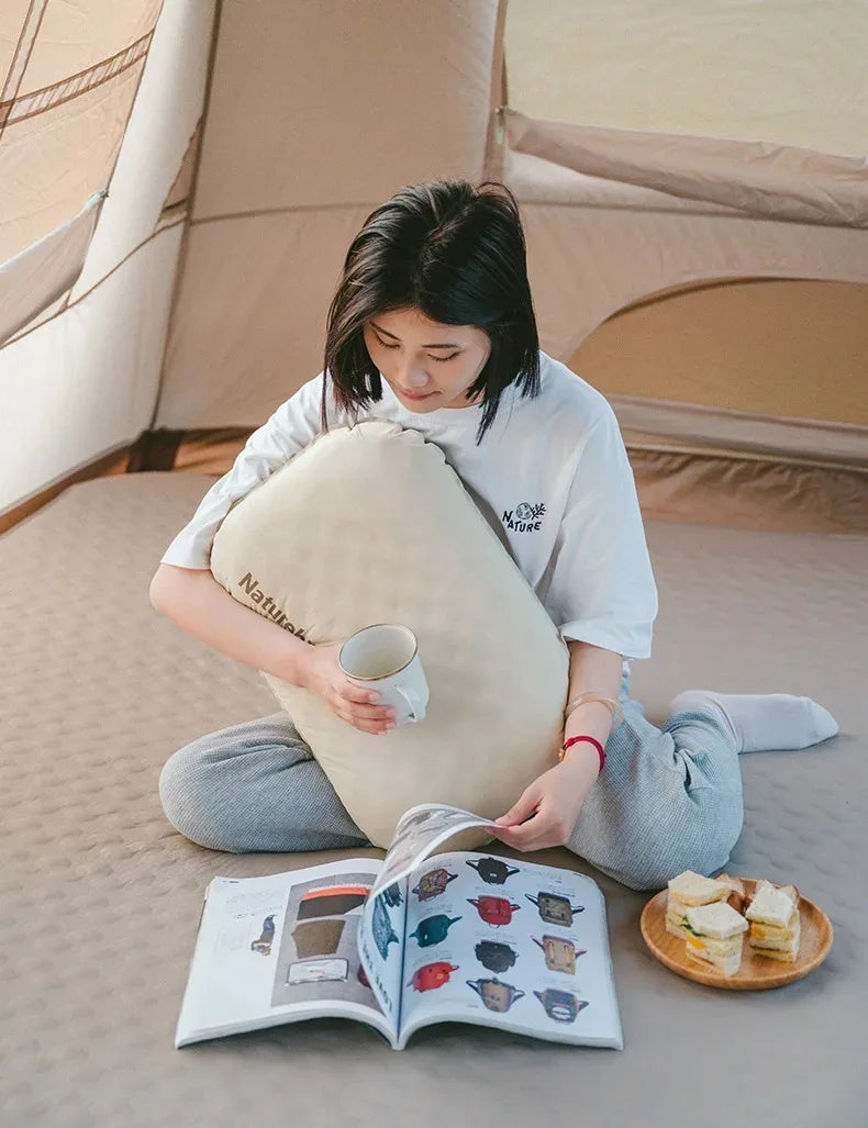Naturehike 2-in-1 Camping Inflatable Pillow Portable Waterproof Adjustable Lumbar Neck Pillow Comfortable Outdoor Travel Pillow