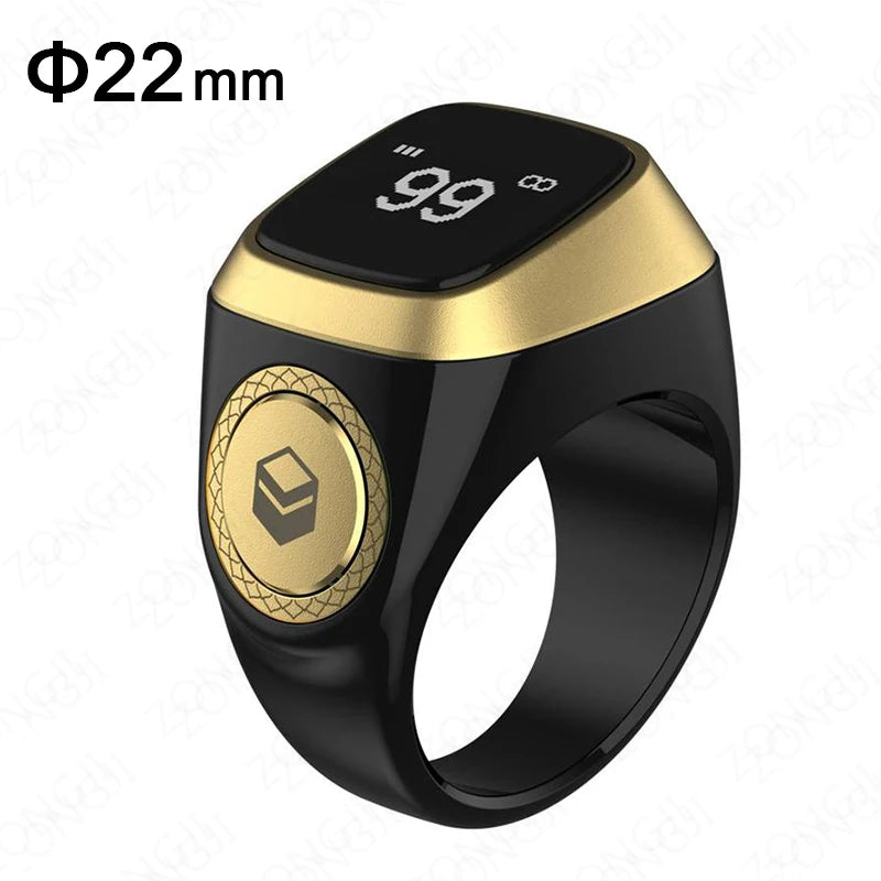 IQibla Smart Zikr Ring Digital Tasbih Counter with Prayer Reminder