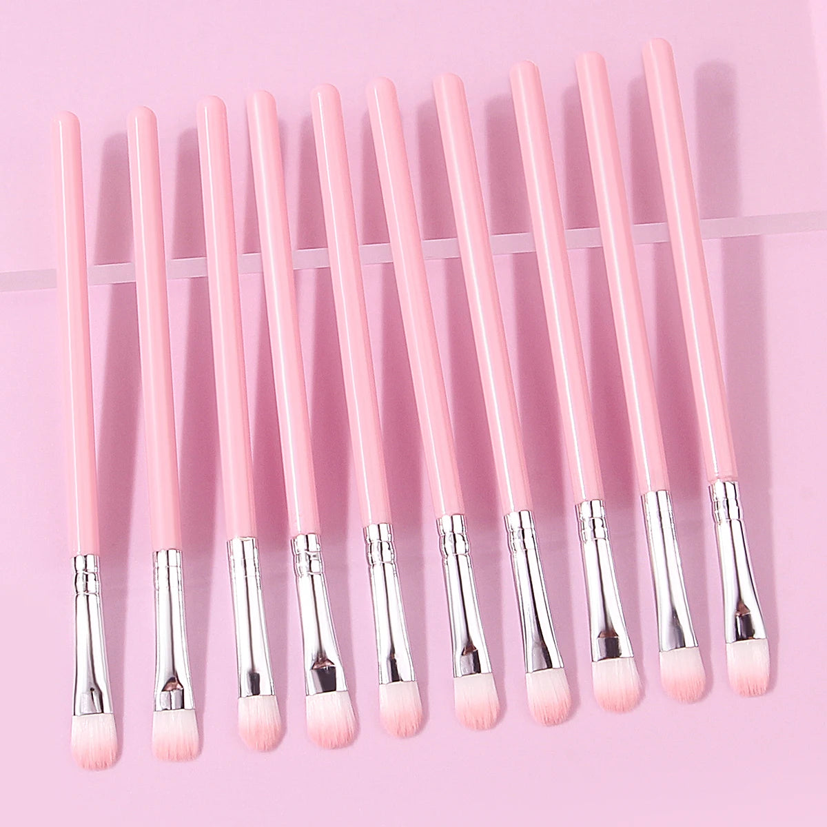 10PCS Pink Makeup Brush Set – Beginner-Friendly Multi-Functional Cosmetic Brushes