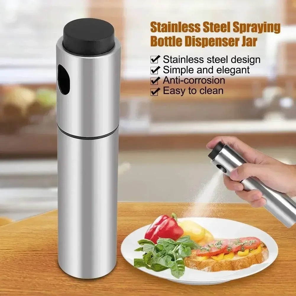 100ml Stainless Steel Olive Oil Spray Bottle – BBQ & Kitchen Dispenser