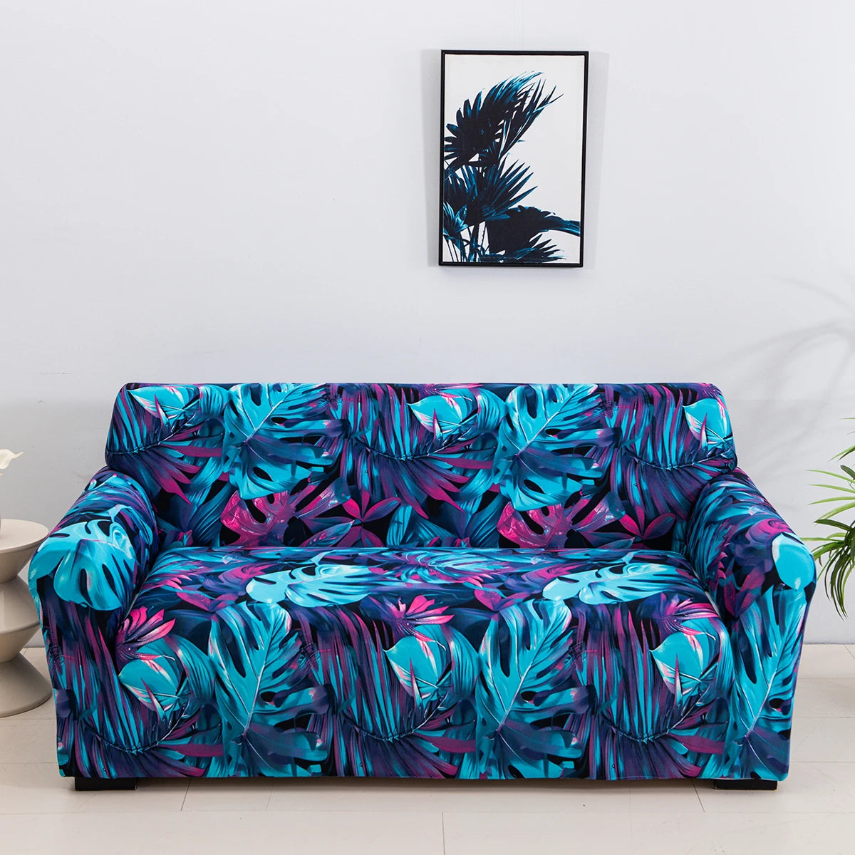 Floral Stretch Sofa Cover – Elastic Furniture Protector for Home & Office