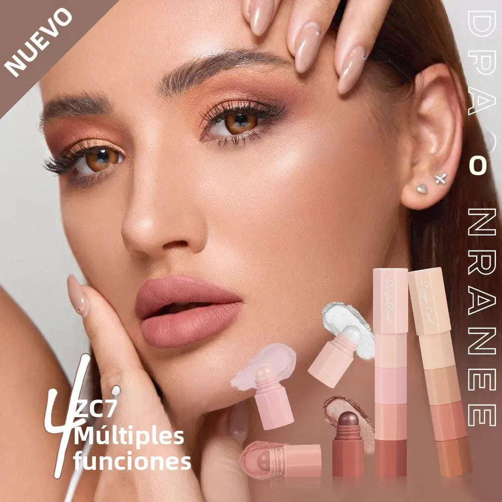 Dragon Ranee Eyeshadow Pencil 4 Colors/Set Waterproof Non-Smudge Highlighter Stick Pearlescent Matte Silkworm Lazy Eye Makeup