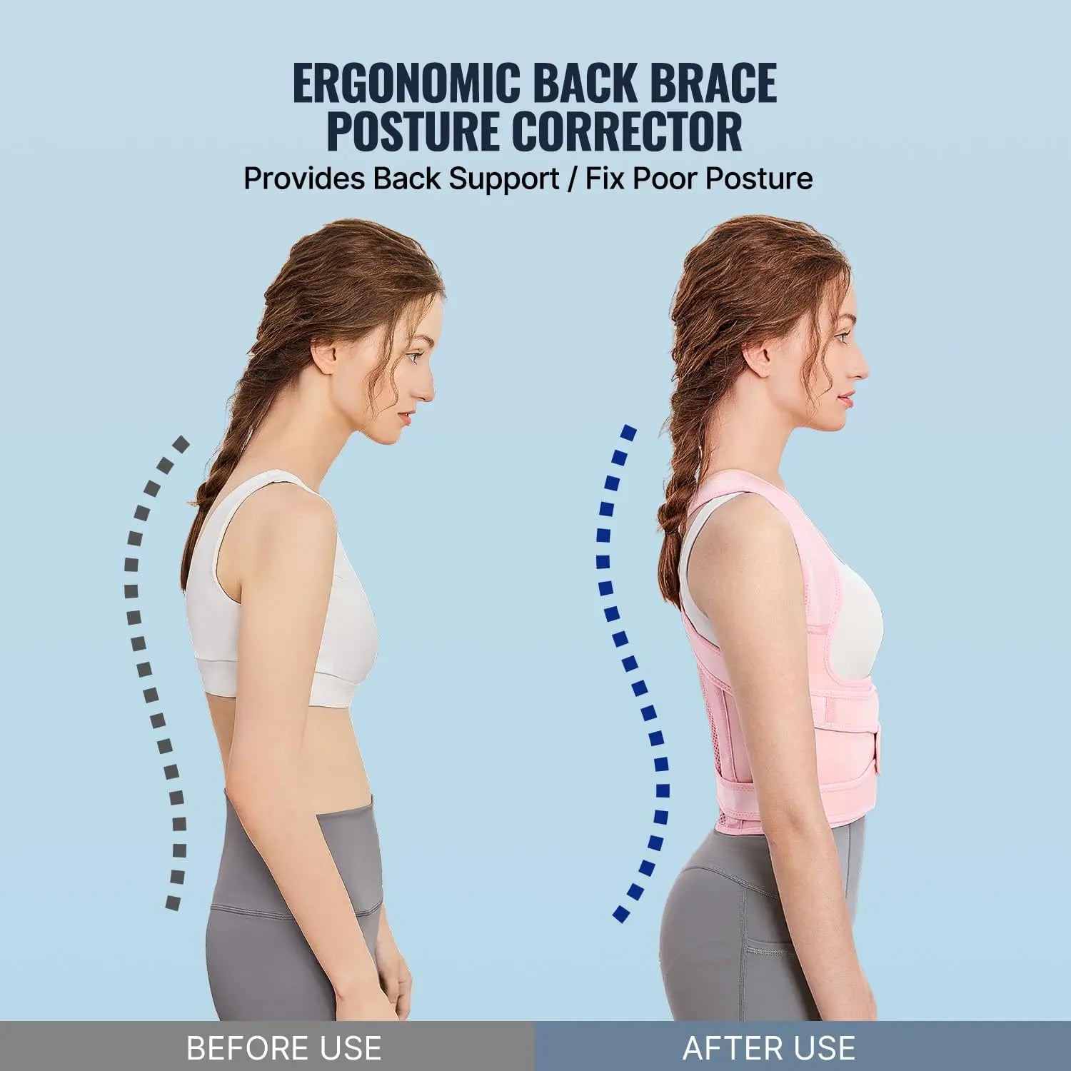 Women’s Adjustable Back Brace Posture Corrector for Upper & Lower Back